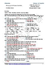 Đề kiểm tra học kỳ II môn Hóa học Lớp 8 - Phòng GD & ĐT Quận Ninh Kiều - Lê Trọng Hiếu